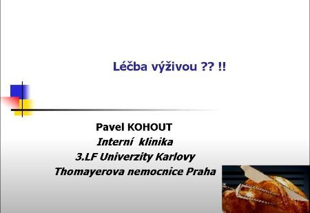 Pavel Kohout - Léčba výživou (ÚMKP, VDV OH 4.2.2020)